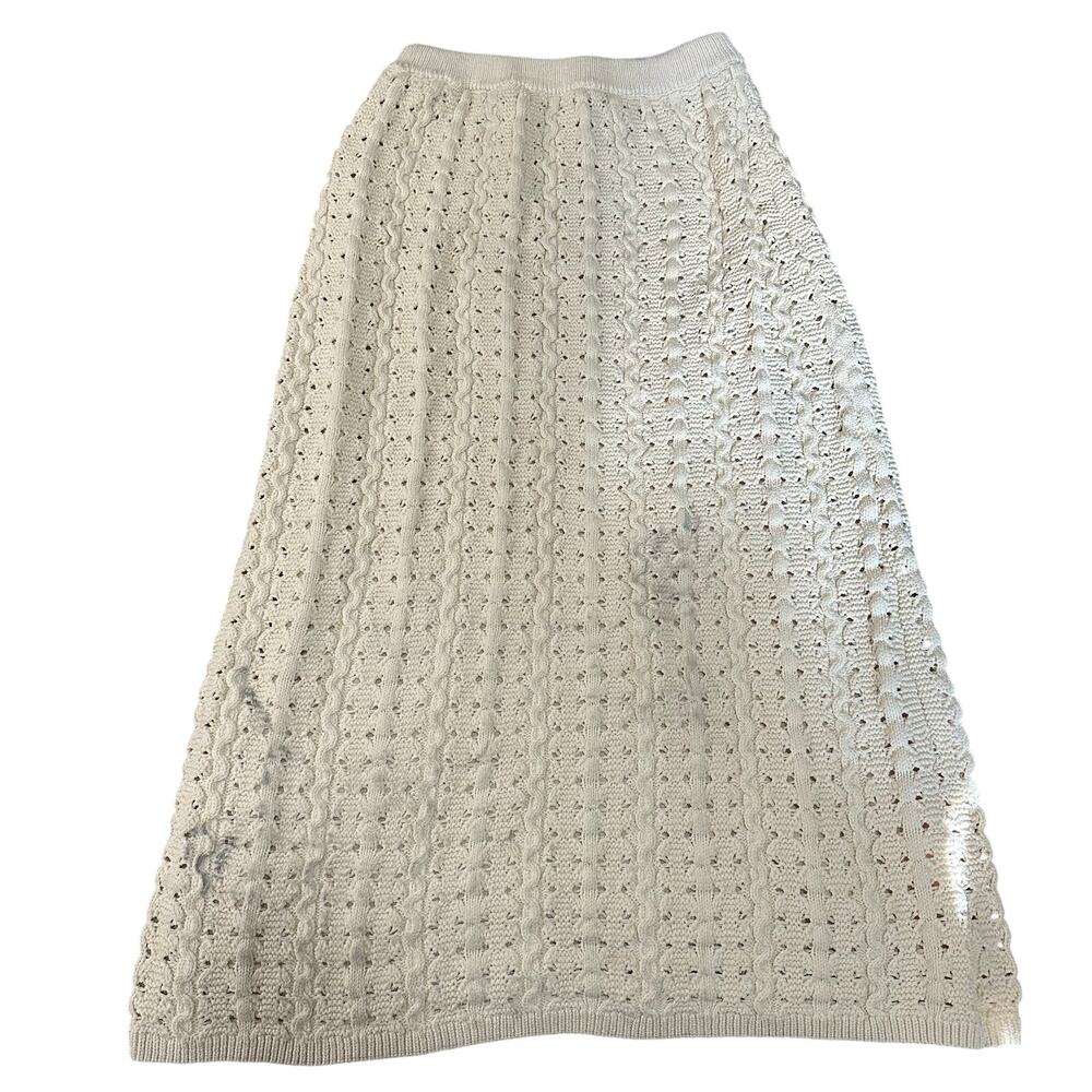 JASON WU X RTR Women's Crochet Knit Skirt Size L In Beige